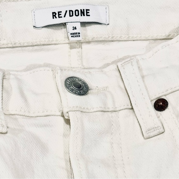 👖👠 RE/DONE High Rise 70s Stove Pipe Stretch Jeans | Vintage White Preppy | Sz 24 - Picture 6 of 8